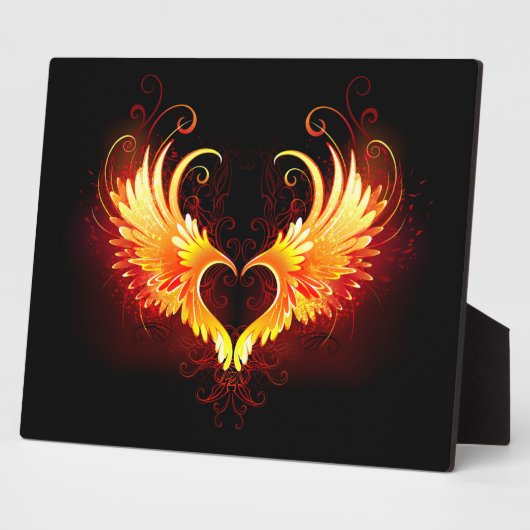 Angel Fire Heart with Wings Fotoplatte (Seite)