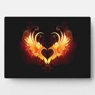Angel Fire Heart with Wings Fotoplatte