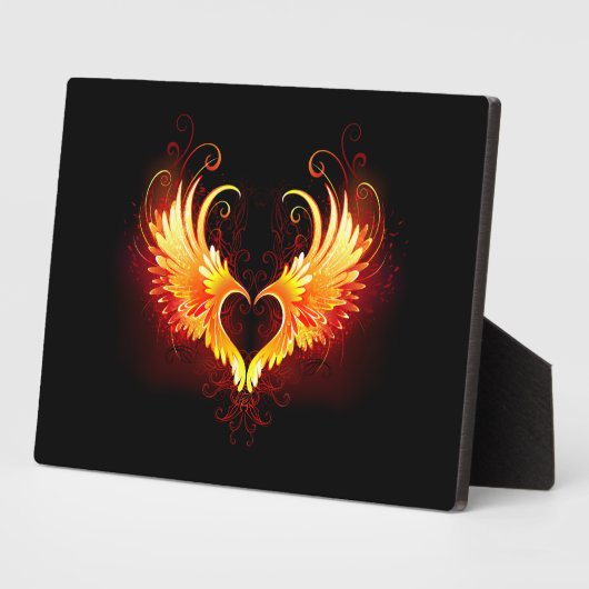 Angel Fire Heart with Wings Fotoplatte (Seite)