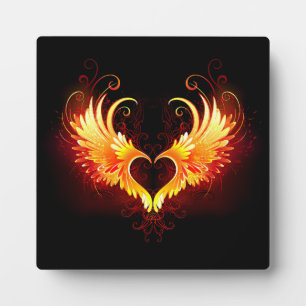 Angel Fire Heart with Wings Fotoplatte