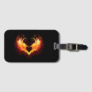 Angel Fire Heart with Wings Gepäckanhänger