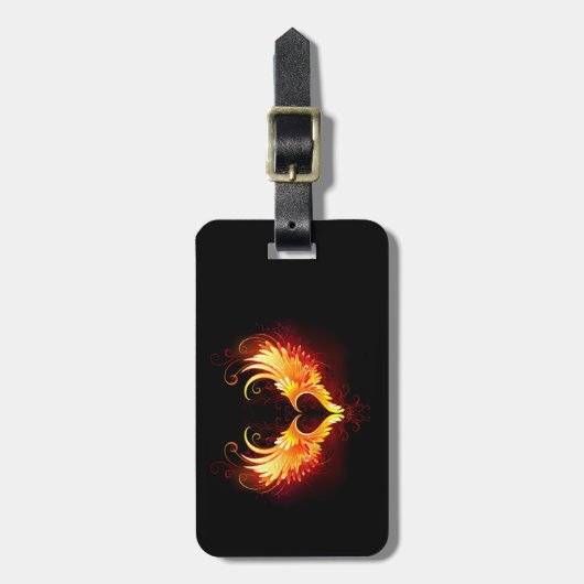 Angel Fire Heart with Wings Gepäckanhänger (Vorderseite vertikal)