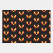 Angel Fire Heart with Wings Geschenkpapier Set (Vorderseite 3)