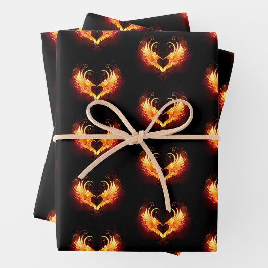 Angel Fire Heart with Wings Geschenkpapier Set (Beispiel)