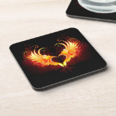 Angel Fire Heart with Wings Getränkeuntersetzer (Linke Seite)