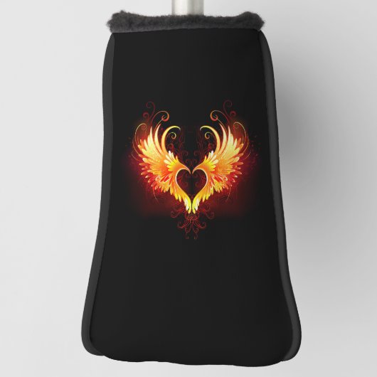 Angel Fire Heart with Wings Golf Headcover (Rotieren 90)