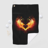 Angel Fire Heart with Wings Golfhandtuch (Insitu)