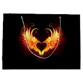Angel Fire Heart with Wings Große Geschenktüte (Rückseite)