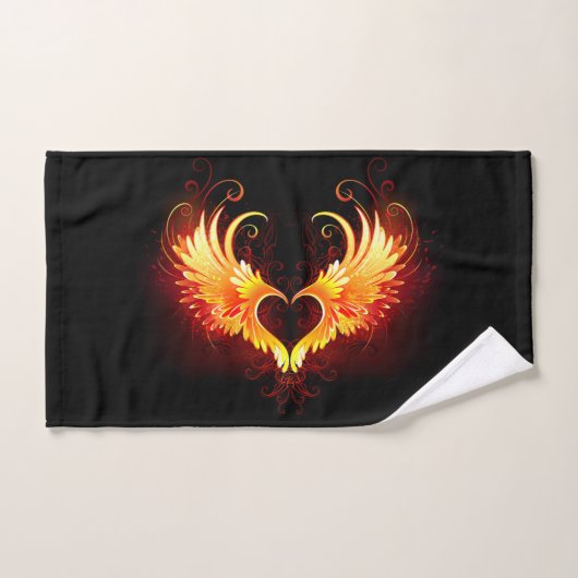 Angel Fire Heart with Wings Handtuch (Handtuch)