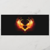 Angel Fire Heart with Wings Hinweiskarte (Vorderseite)