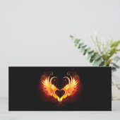 Angel Fire Heart with Wings Hinweiskarte (Stehend Vorderseite)