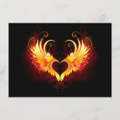 Angel Fire Heart with Wings Hinweiskarte (Vorderseite)