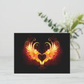 Angel Fire Heart with Wings Hinweiskarte (Stehend Vorderseite)