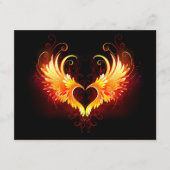 Angel Fire Heart with Wings Hinweiskarte (Vorderseite)