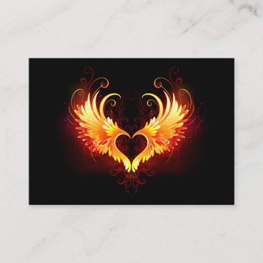 Angel Fire Heart with Wings Hinweiskarte (Vorderseite)