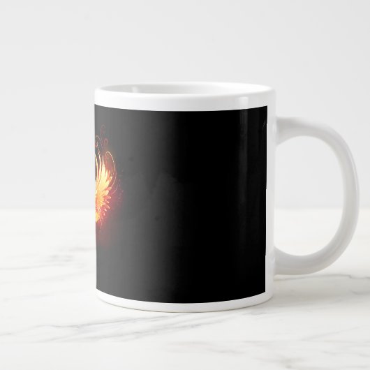 Angel Fire Heart with Wings Jumbo-Tasse (Rechts)