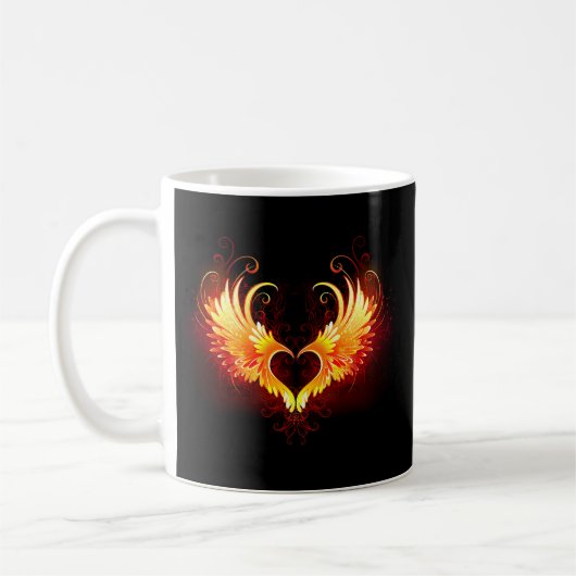 Angel Fire Heart with Wings Kaffeetasse (Links)
