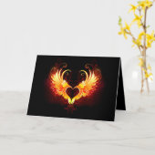 Angel Fire Heart with Wings Karte (Gelbe Blume)