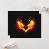 Angel Fire Heart with Wings Karte (Vorderseite/Rückseite Beispiel)