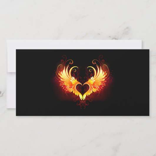 Angel Fire Heart with Wings Karte (Vorderseite)