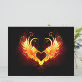 Angel Fire Heart with Wings Karte (Stehend Vorderseite)