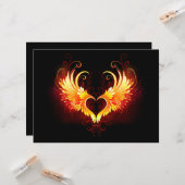 Angel Fire Heart with Wings Karte (Vorderseite/Rückseite Beispiel)