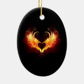 Angel Fire Heart with Wings Keramik Ornament (Hinten)