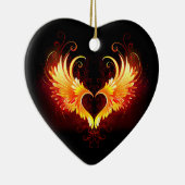 Angel Fire Heart with Wings Keramik Ornament (Rechts)