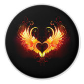 Angel Fire Heart with Wings Keramikknauf (Vorderseite)