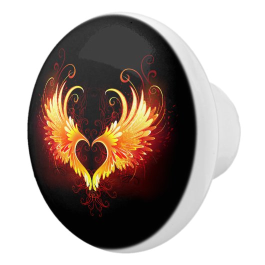 Angel Fire Heart with Wings Keramikknauf (Rechts)