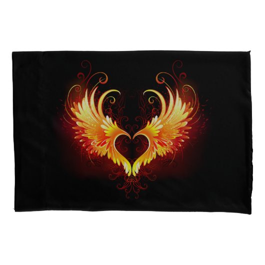 Angel Fire Heart with Wings Kissenbezug (Vorderseite-Links)