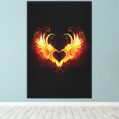 Angel Fire Heart with Wings Leinwanddruck (Insitu (Holzboden))