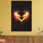 Angel Fire Heart with Wings Leinwanddruck (Insitu (Wohnzimmer))