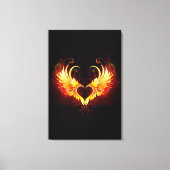 Angel Fire Heart with Wings Leinwanddruck (Vorderseite)