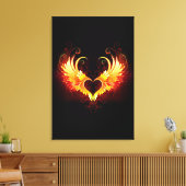 Angel Fire Heart with Wings Leinwanddruck (Insitu (Wohnzimmer))