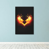 Angel Fire Heart with Wings Leinwanddruck (Insitu (Holzboden))