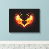 Angel Fire Heart with Wings Leinwanddruck (Insitu (Holzboden))