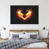 Angel Fire Heart with Wings Leinwanddruck (Insitu (Schlafzimmer))