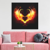 Angel Fire Heart with Wings Leinwanddruck (Insitu (Wohnzimmer))