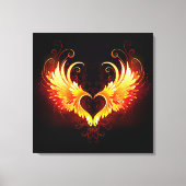 Angel Fire Heart with Wings Leinwanddruck (Vorderseite)