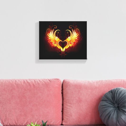 Angel Fire Heart with Wings Leinwanddruck (Insitu (Wohnzimmer))