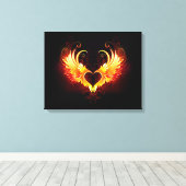 Angel Fire Heart with Wings Leinwanddruck (Insitu (Holzboden))