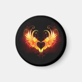 Angel Fire Heart with Wings Magnet (Vorne)