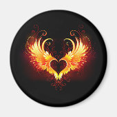 Angel Fire Heart with Wings Magnet (Vorne)