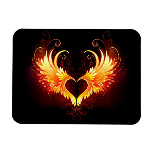 Angel Fire Heart with Wings Magnet (Horizontal)