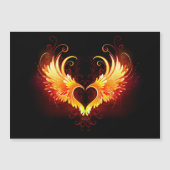 Angel Fire Heart with Wings Magneteinladung (Vorderseite)
