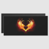 Angel Fire Heart with Wings Magneteinladung (Vorne/Hinten)