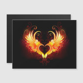 Angel Fire Heart with Wings Magneteinladung (Vorne/Hinten)