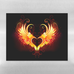 Angel Fire Heart with Wings Magnetisches Trockenlöschblatt