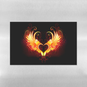 Angel Fire Heart with Wings Magnetisches Trockenlöschblatt